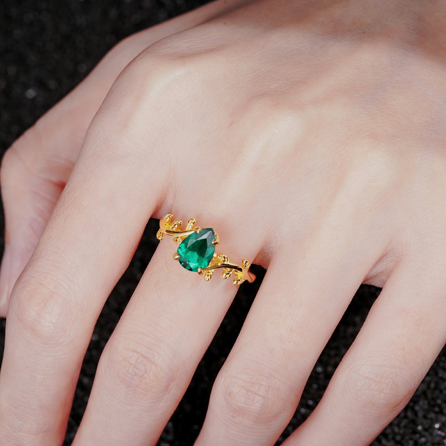 SR17493 Emerald Ring - Rose-Gold