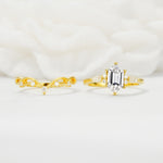 Elegant Long Hexagonal Cut Twisted Vine Lab Diamond Engagement Ring - Additional view