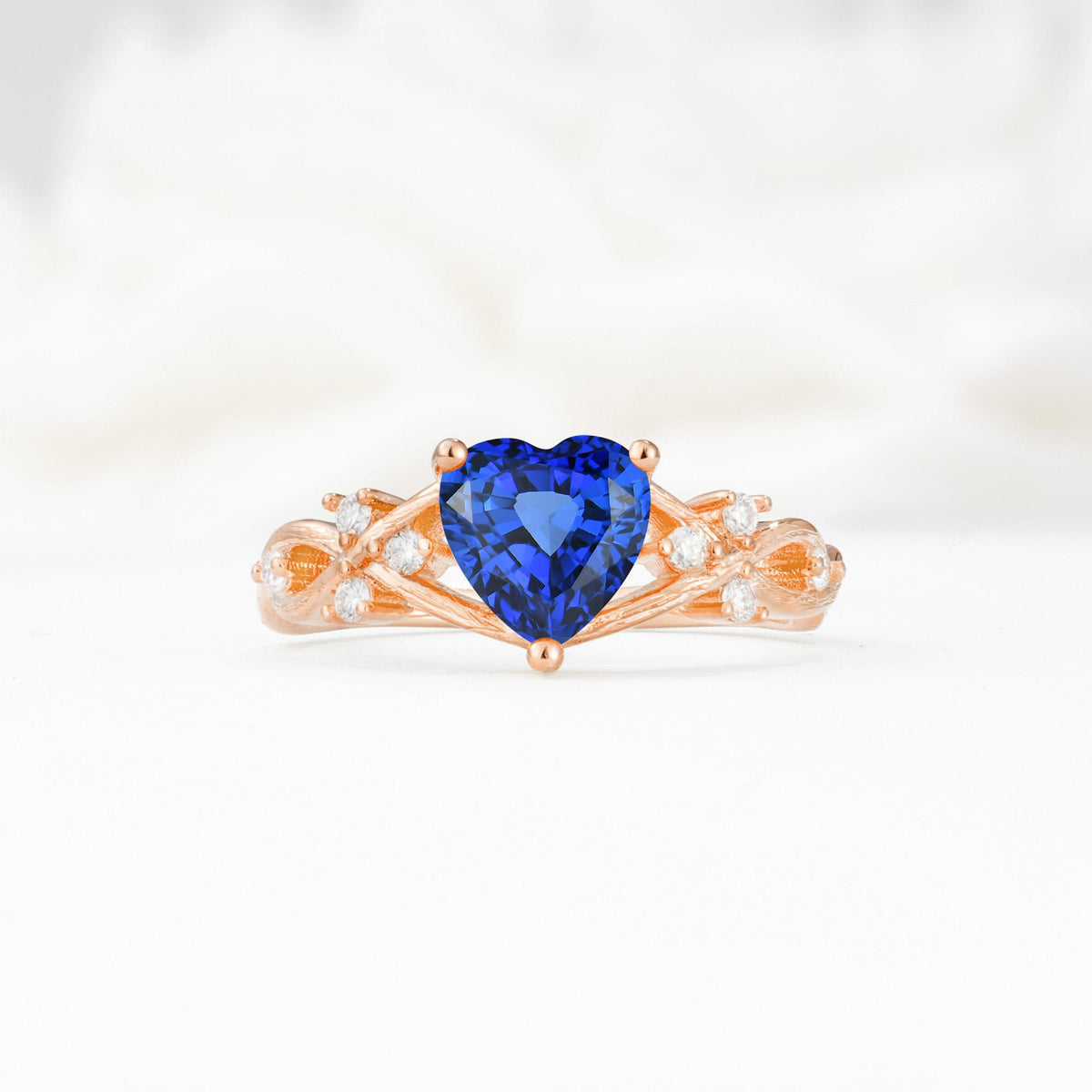 Celtic Knot Heart Shaped Sapphire Engagement Ring - Additional view
