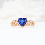 Celtic Knot Heart Shaped Sapphire Engagement Ring - Additional view