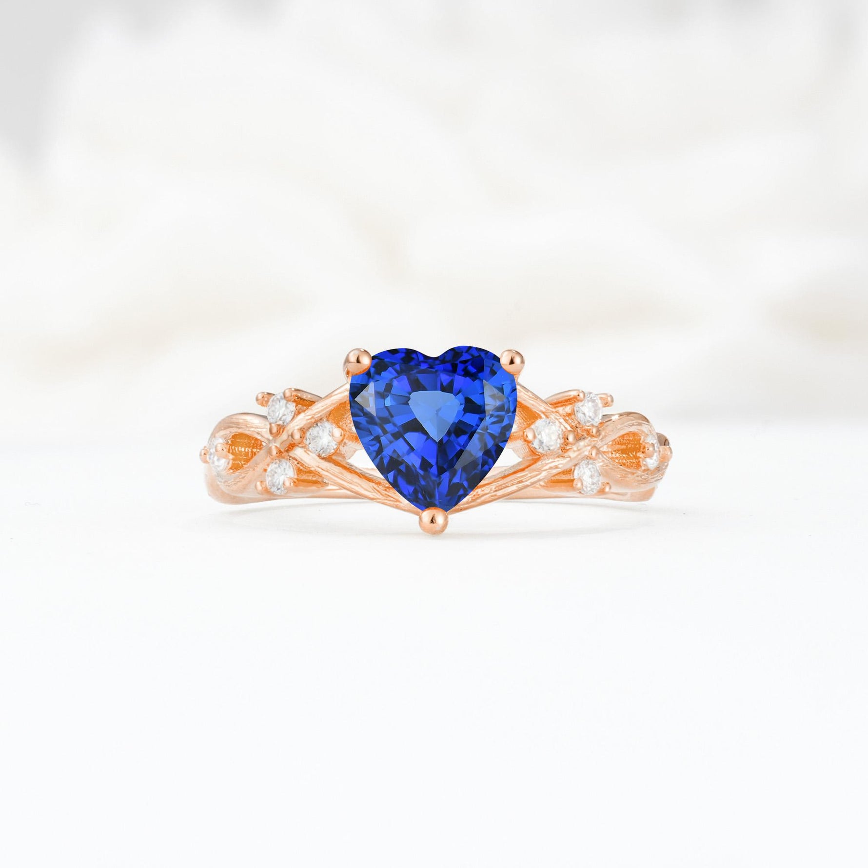 Celtic Knot Heart Shaped Sapphire Engagement Ring - Additional view