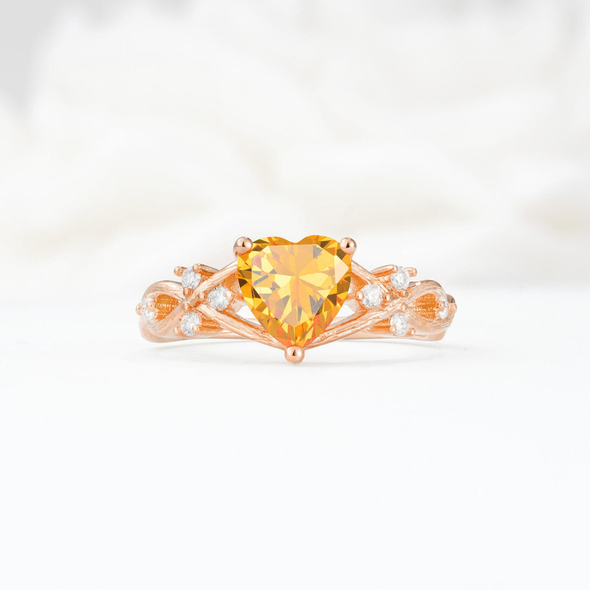Celtic Knot Heart Shaped Citrine Engagement Ring - Additional view