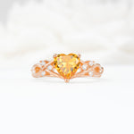 Celtic Knot Heart Shaped Citrine Engagement Ring - Additional view