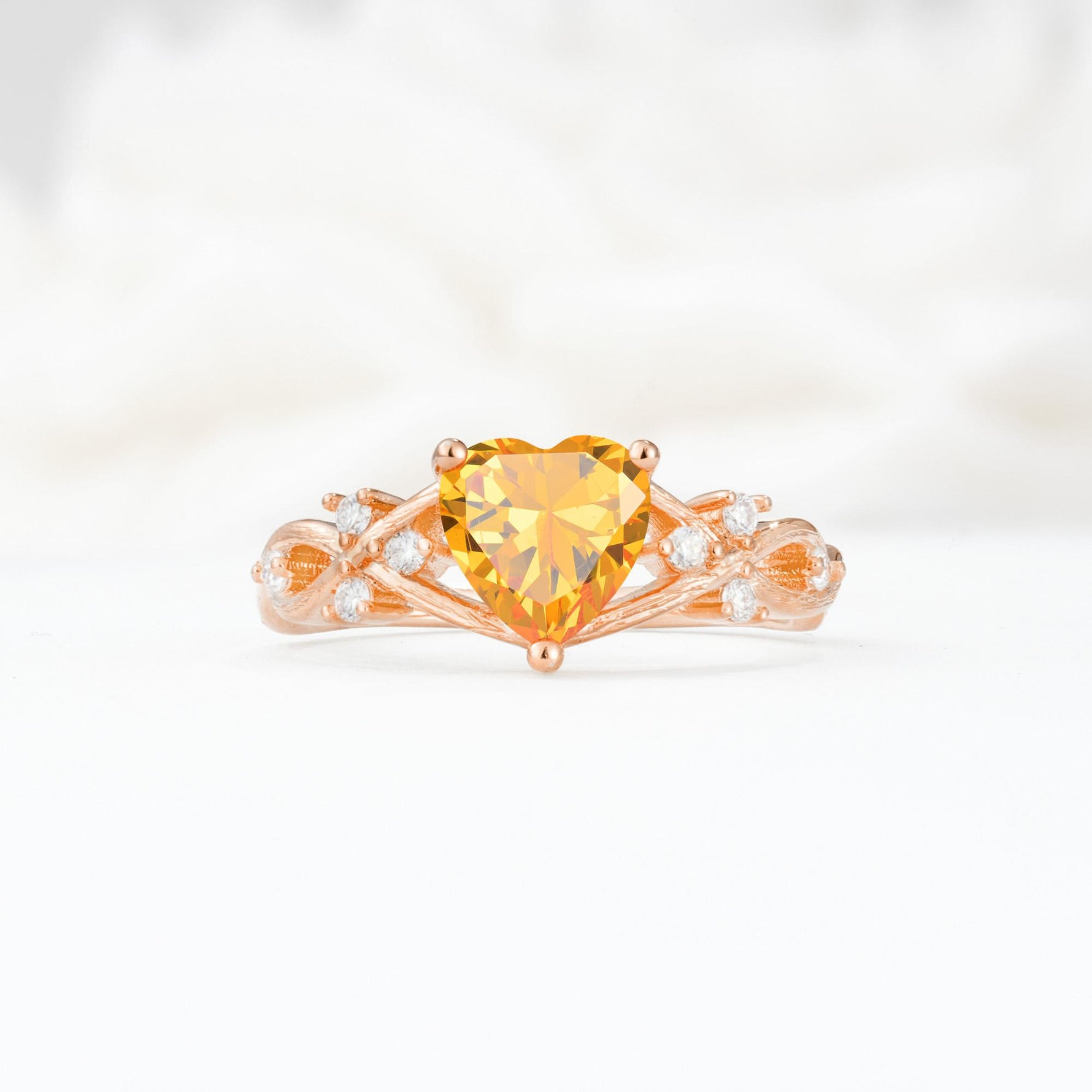 Celtic Knot Heart Shaped Citrine Engagement Ring - Additional view