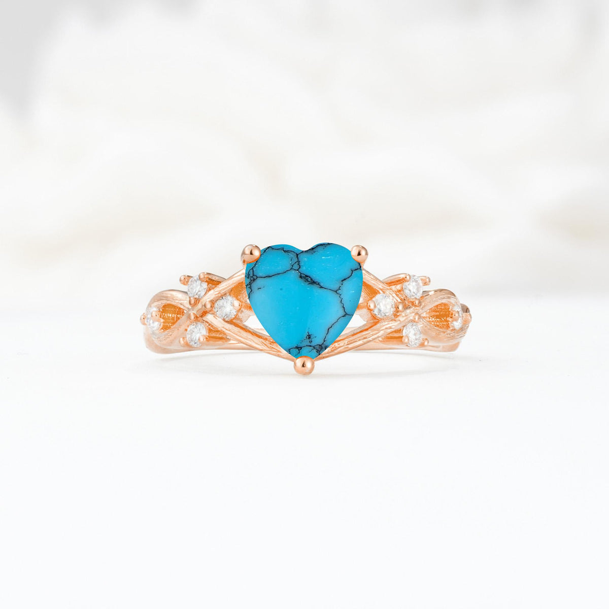 Celtic Knot Heart Shaped Turquoise Engagement Ring - Additional view