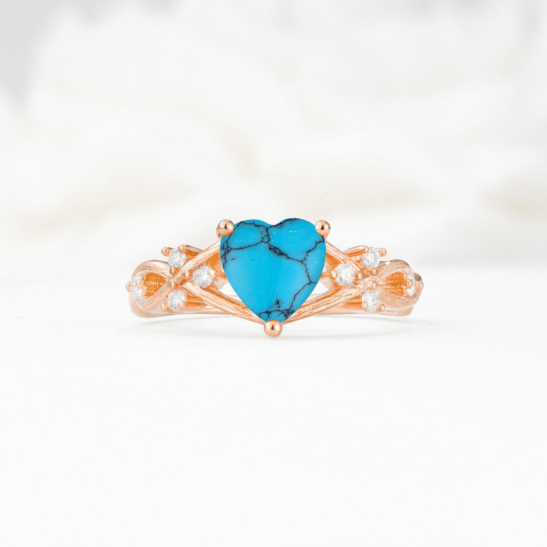 Celtic Knot Heart Shaped Turquoise Engagement Ring - Additional view