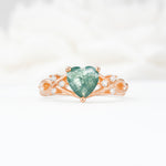 Celtic Knot Heart Shaped Moss Agate Engagement Ring - Additional view