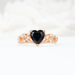 Celtic Knot Heart Shaped Black Onyx Engagement Ring - Additional view