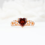 Celtic Knot Heart Shaped Garnet Engagement Ring - Additional view
