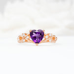 Celtic Knot Heart Shaped Amethyst Engagement Ring - Additional view