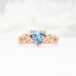 Celtic Knot Heart Shaped Aquamarine Engagement Ring - Additional view