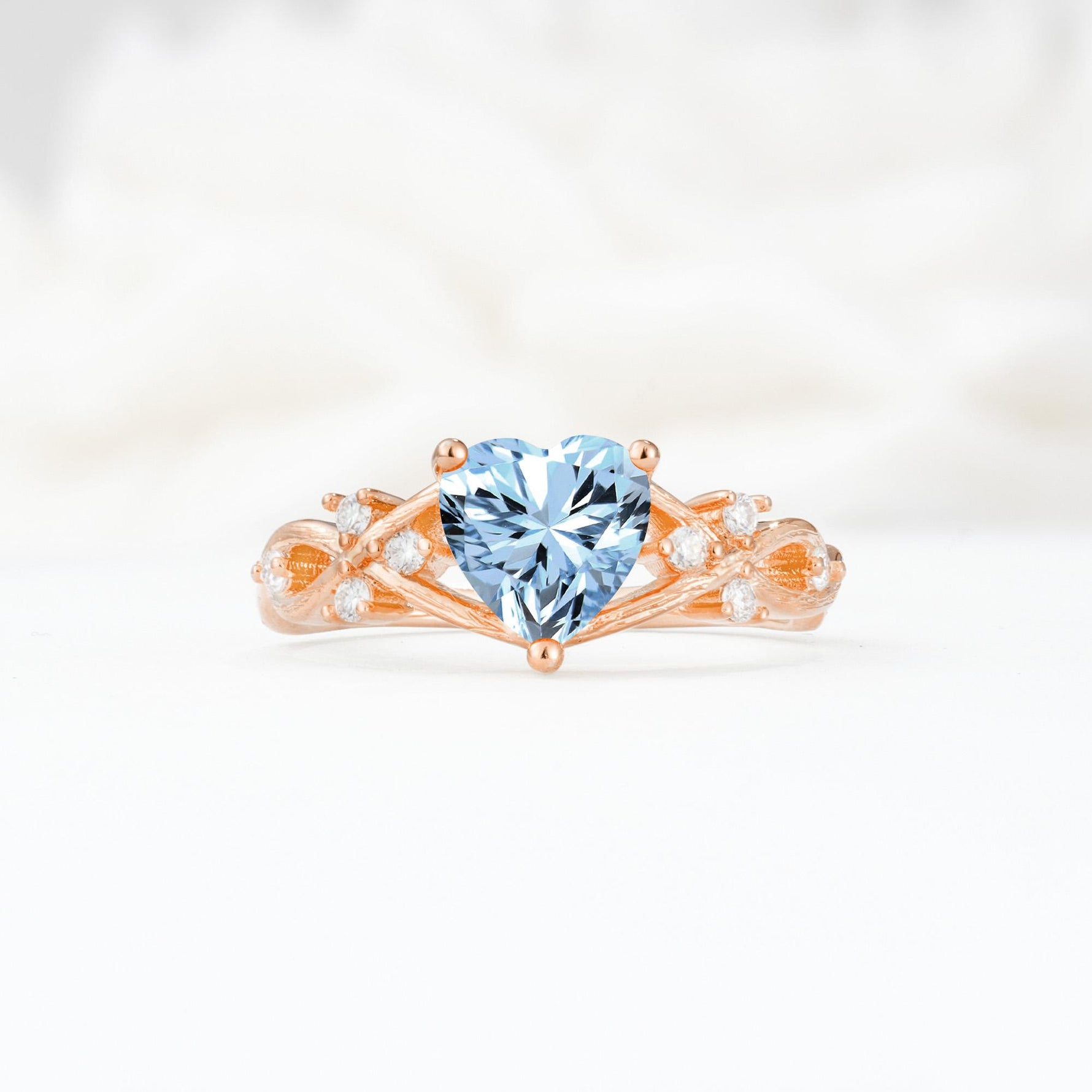 Celtic Knot Heart Shaped Aquamarine Engagement Ring - Additional view