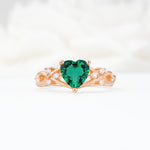 Celtic Knot Heart Shaped Emerald Engagement Ring - Additional view
