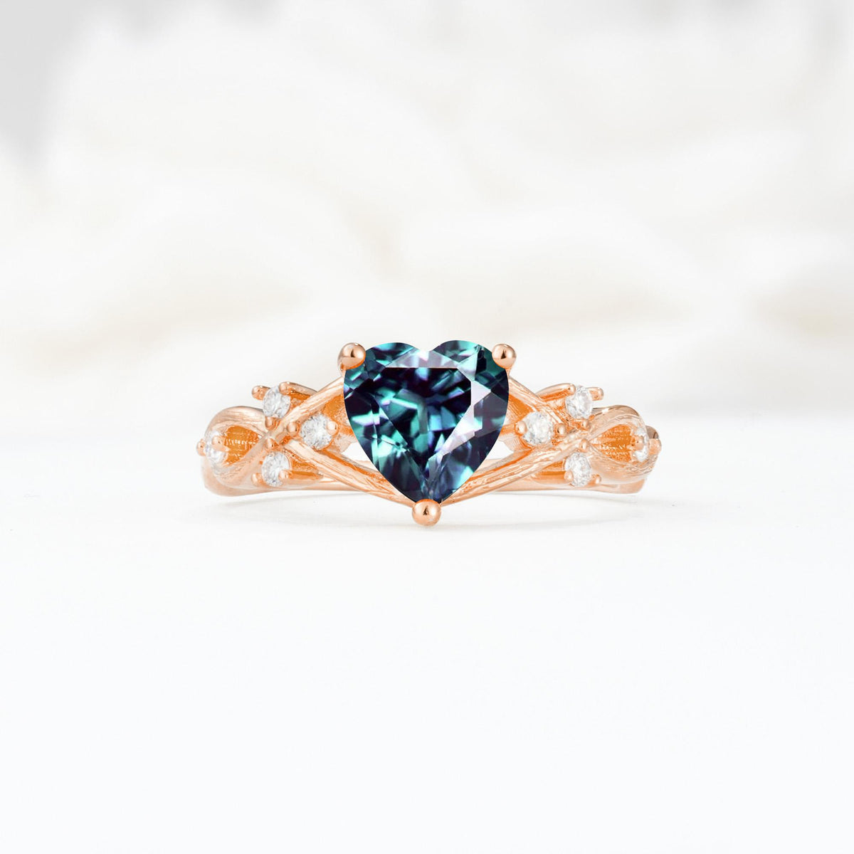 Celtic Knot Heart Shaped Alexandrite Engagement Ring - Additional view