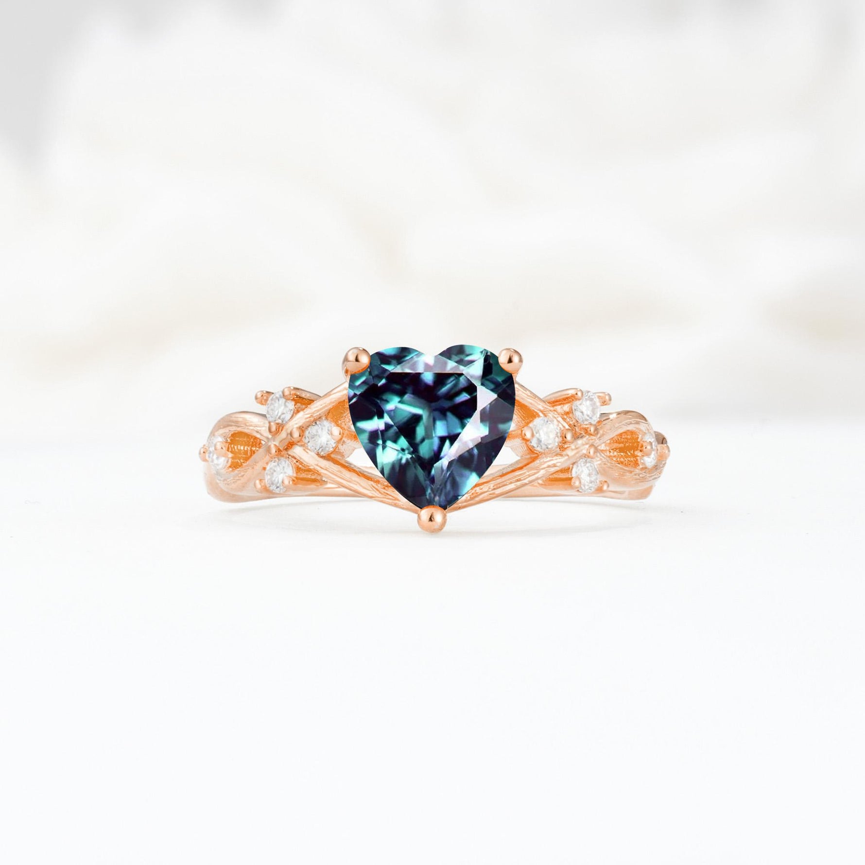 Celtic Knot Heart Shaped Alexandrite Engagement Ring - Additional view