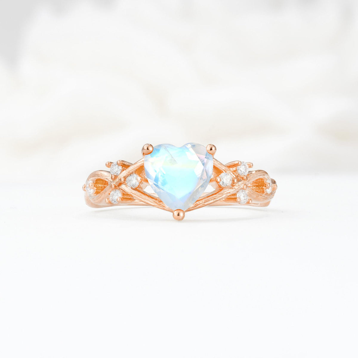 Celtic Knot Heart Shaped Moonstone Engagement Ring - Additional view