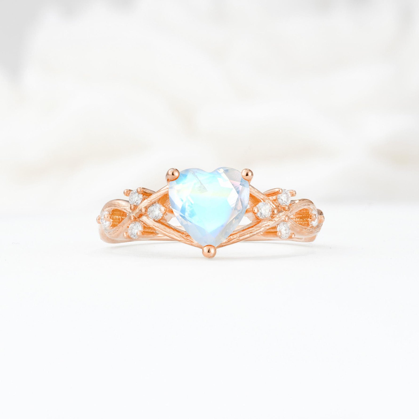Celtic Knot Heart Shaped Moonstone Engagement Ring - Additional view