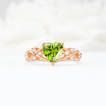 Celtic Knot Heart Shaped Peridot Engagement Ring - Additional view