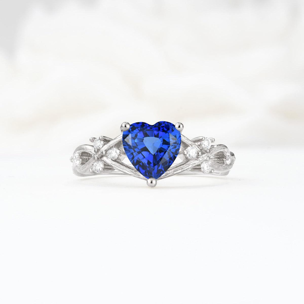 Celtic Knot Heart Shaped Sapphire Engagement Ring - Additional view