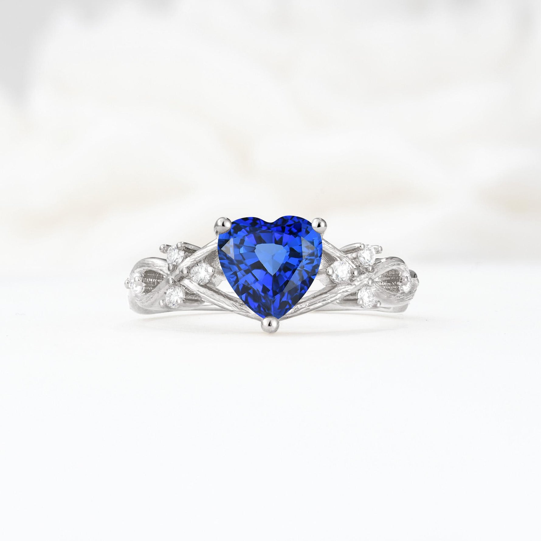 Celtic Knot Heart Shaped Sapphire Engagement Ring - Additional view