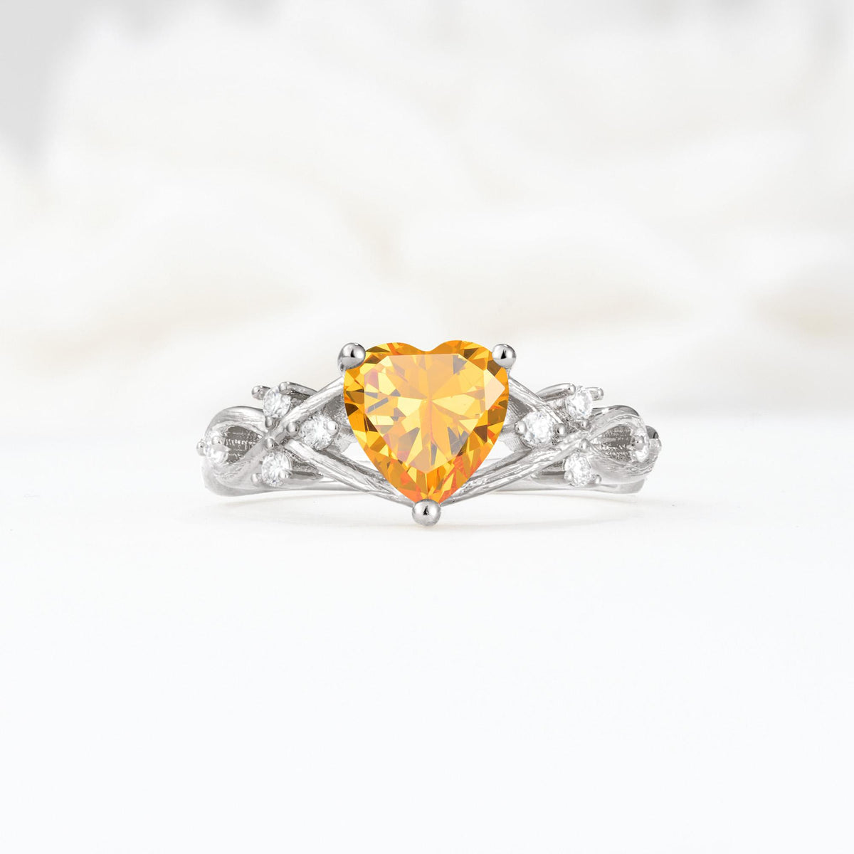 Celtic Knot Heart Shaped Citrine Engagement Ring - Additional view