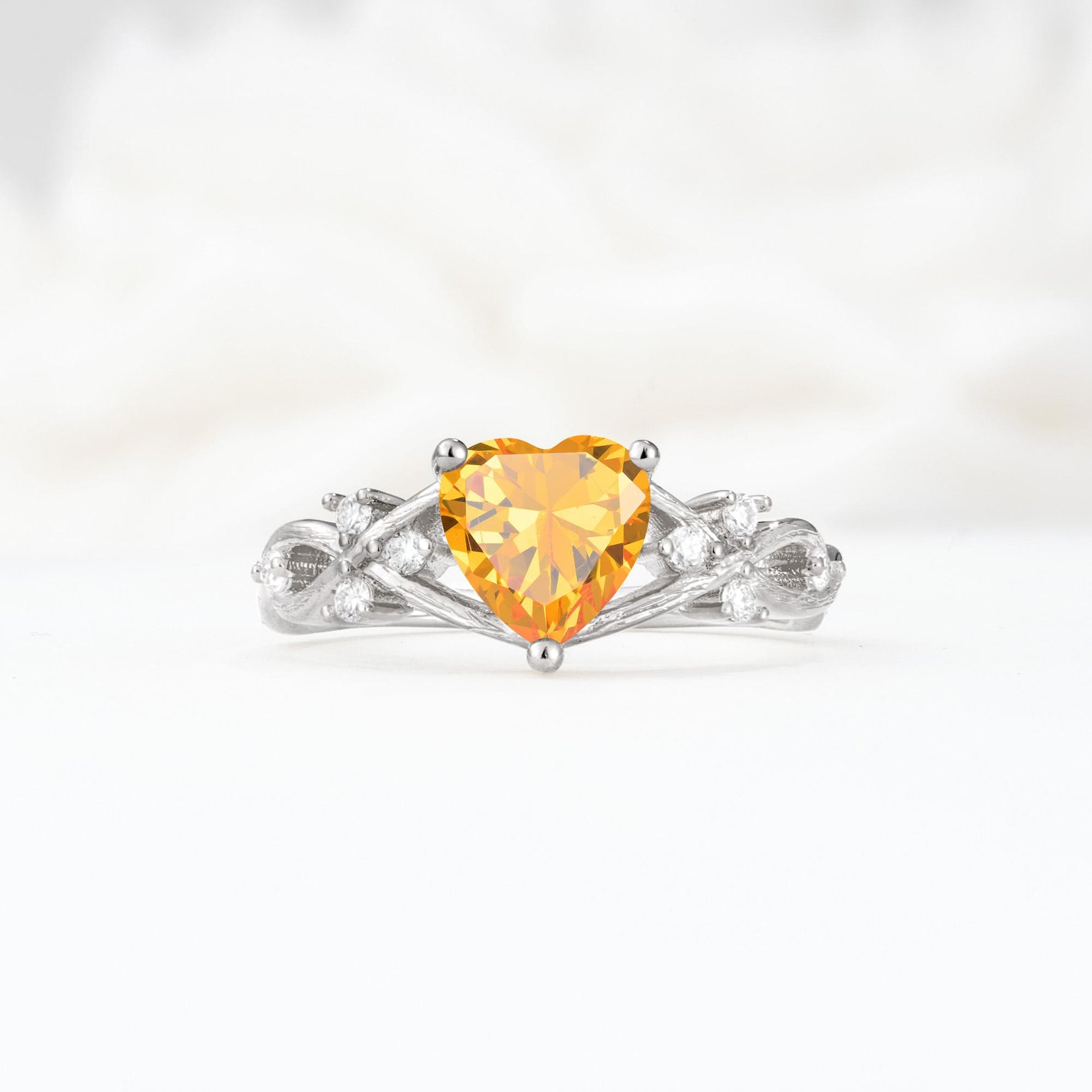 Celtic Knot Heart Shaped Citrine Engagement Ring - Additional view