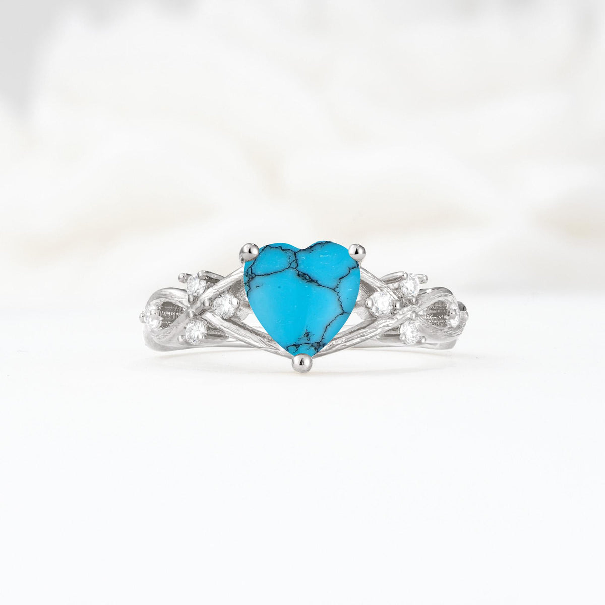 Celtic Knot Heart Shaped Turquoise Engagement Ring - Additional view