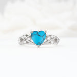 Celtic Knot Heart Shaped Turquoise Engagement Ring - Additional view