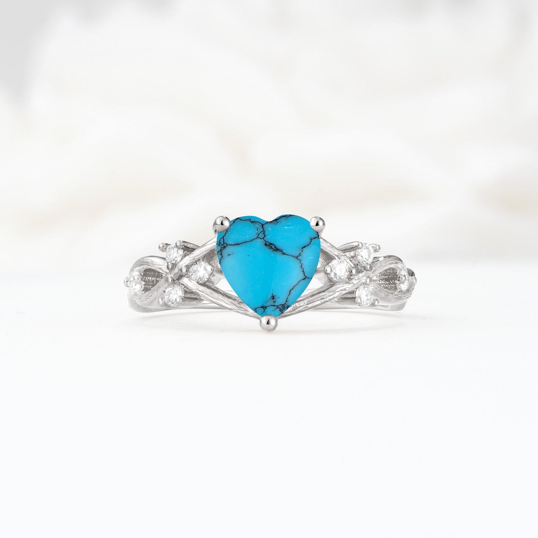 Celtic Knot Heart Shaped Turquoise Engagement Ring - Additional view