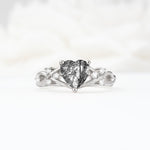 Celtic Knot Heart Shaped Black Rutilated Quartz Engagement Ring - Additional view