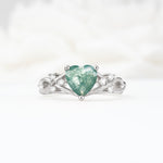 Celtic Knot Heart Shaped Moss Agate Engagement Ring - Additional view