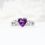 Celtic Knot Heart Shaped Amethyst Engagement Ring - Additional view