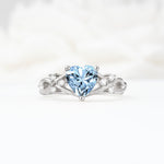 Celtic Knot Heart Shaped Aquamarine Engagement Ring - Additional view