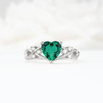 Celtic Knot Heart Shaped Emerald Engagement Ring - Additional view