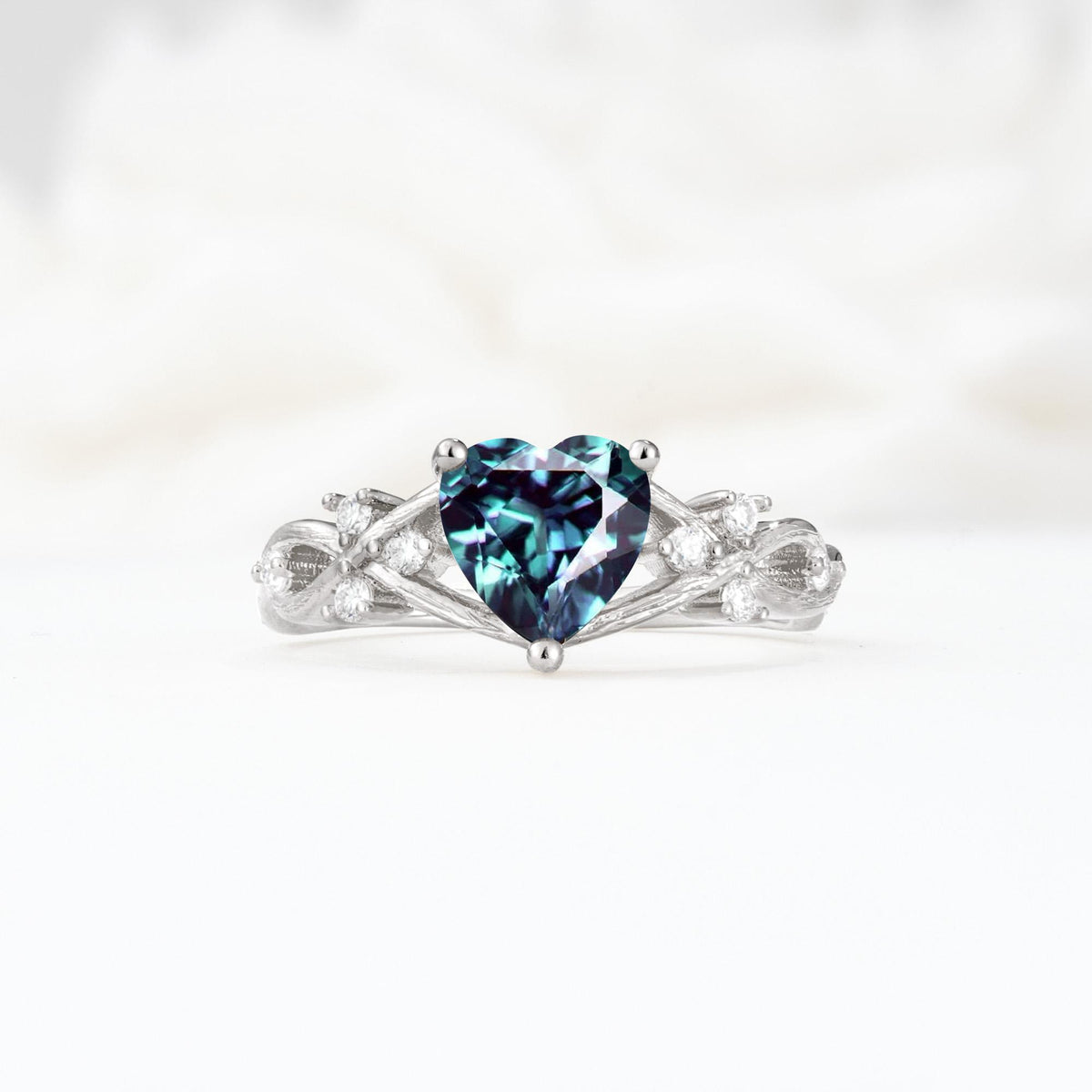 Celtic Knot Heart Shaped Alexandrite Engagement Ring - Additional view
