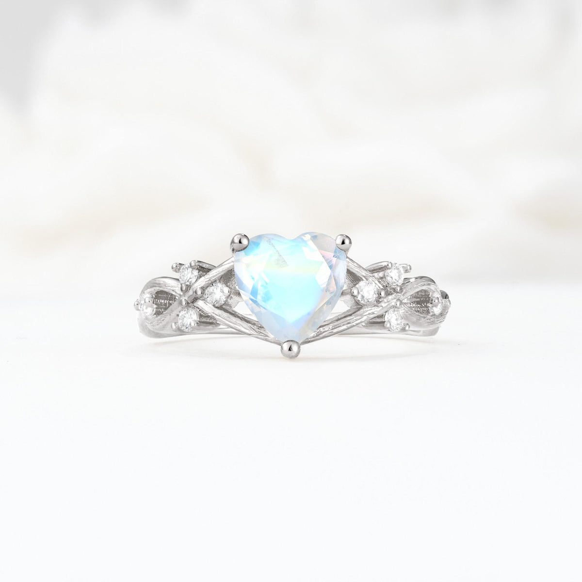 Celtic Knot Heart Shaped Moonstone Engagement Ring - Additional view