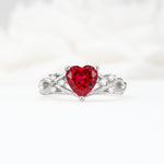 Celtic Knot Heart Shaped Ruby Engagement Ring - Additional view
