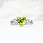 Celtic Knot Heart Shaped Peridot Engagement Ring - Additional view