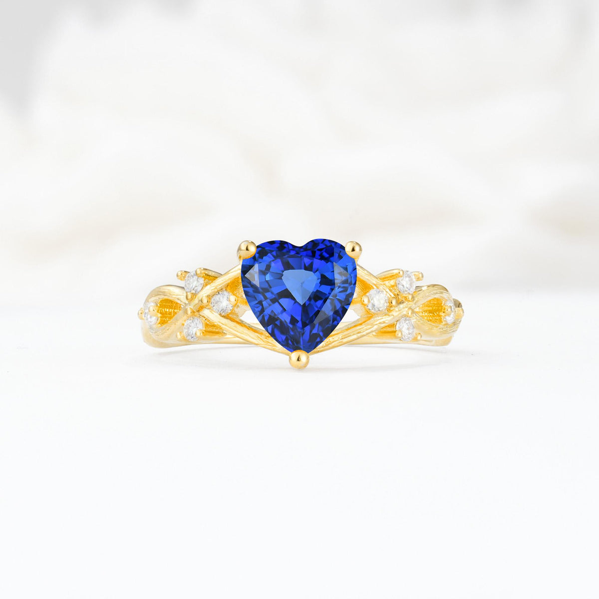 Celtic Knot Heart Shaped Sapphire Engagement Ring - Additional view