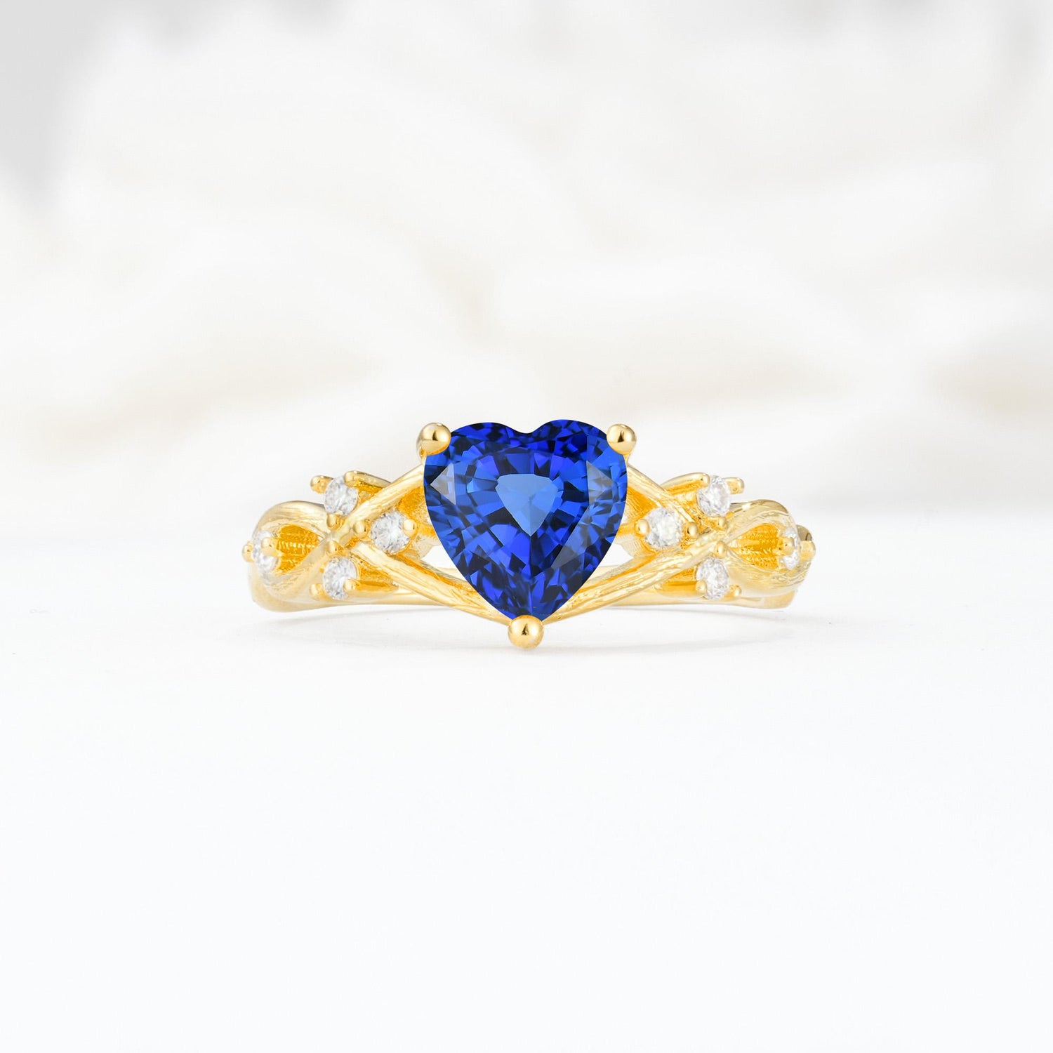 Celtic Knot Heart Shaped Sapphire Engagement Ring - Additional view