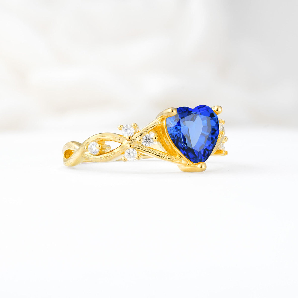 Celtic Knot Heart Shaped Sapphire Engagement Ring - Additional view