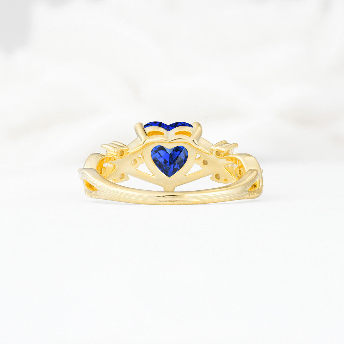 Celtic Knot Heart Shaped Sapphire Engagement Ring - Additional view