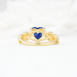 Celtic Knot Heart Shaped Sapphire Engagement Ring - Additional view