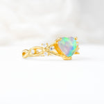 Celtic Knot Heart Shaped Fire Opal Engagement Ring - Additional view