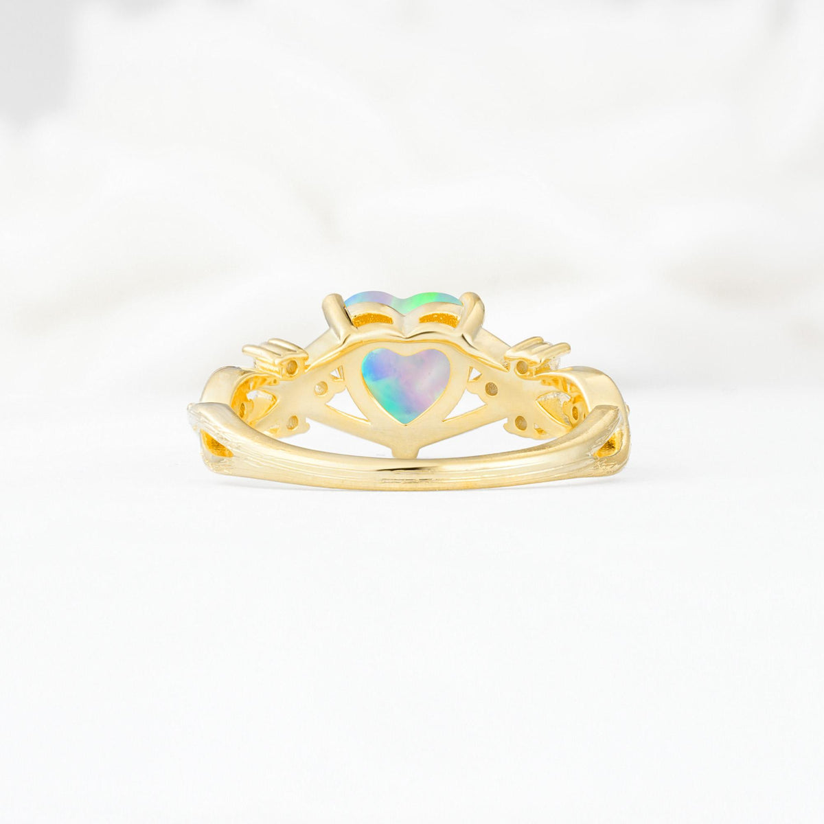 Celtic Knot Heart Shaped Fire Opal Engagement Ring - Additional view