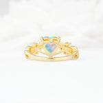 Celtic Knot Heart Shaped Fire Opal Engagement Ring - Additional view