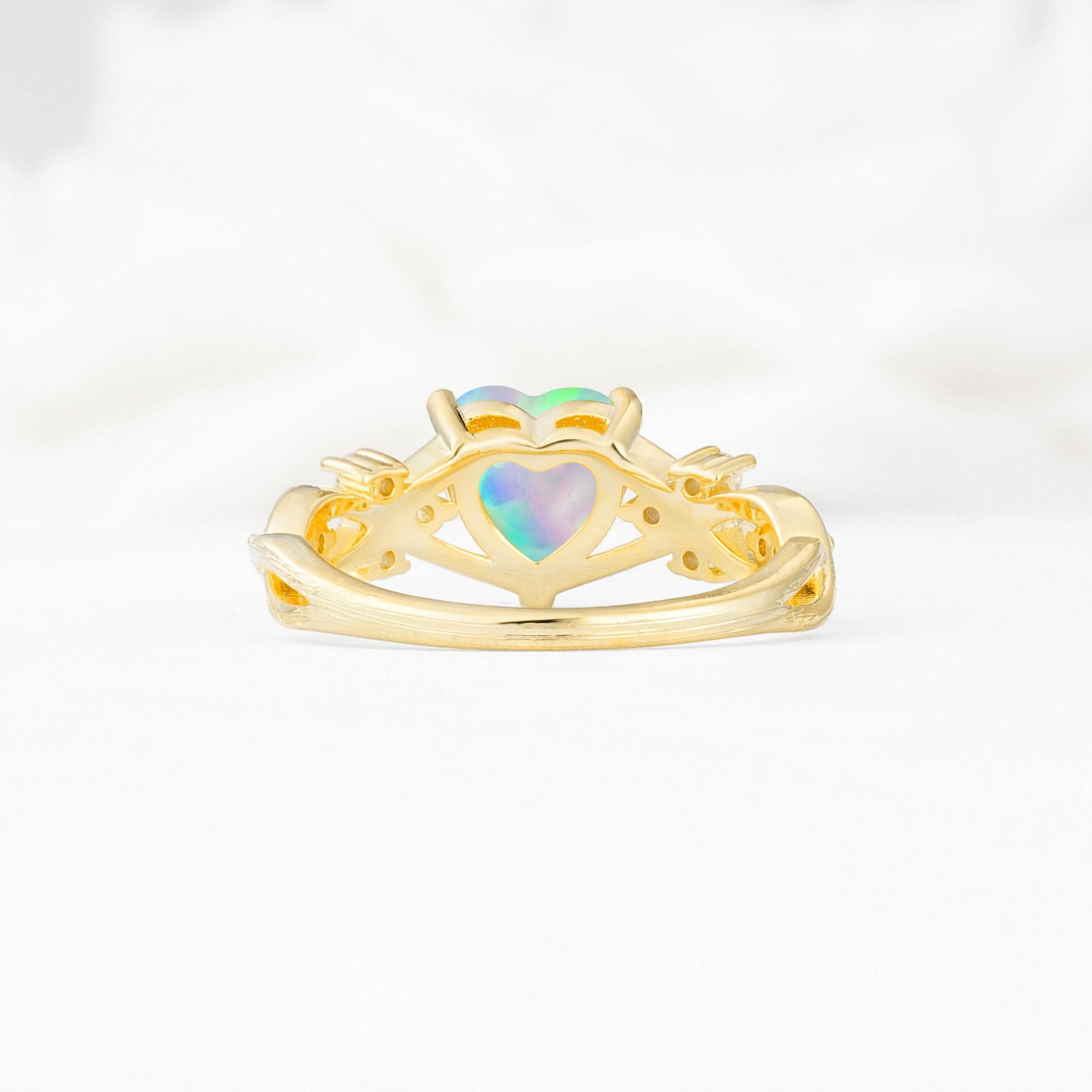 Celtic Knot Heart Shaped Fire Opal Engagement Ring - Additional view