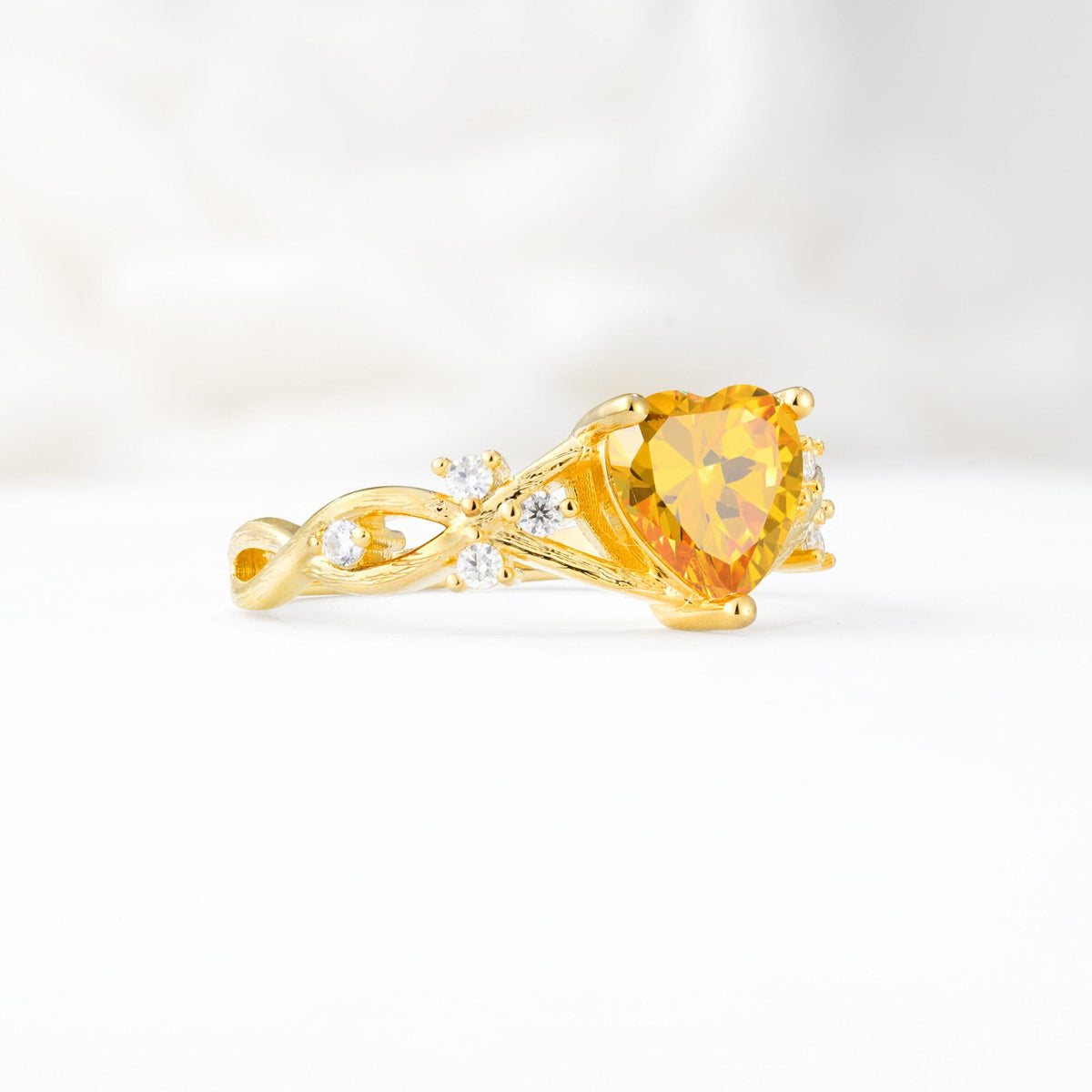 Celtic Knot Heart Shaped Citrine Engagement Ring - Additional view
