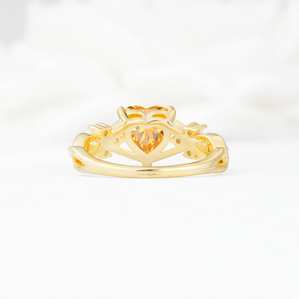Celtic Knot Heart Shaped Citrine Engagement Ring - Additional view