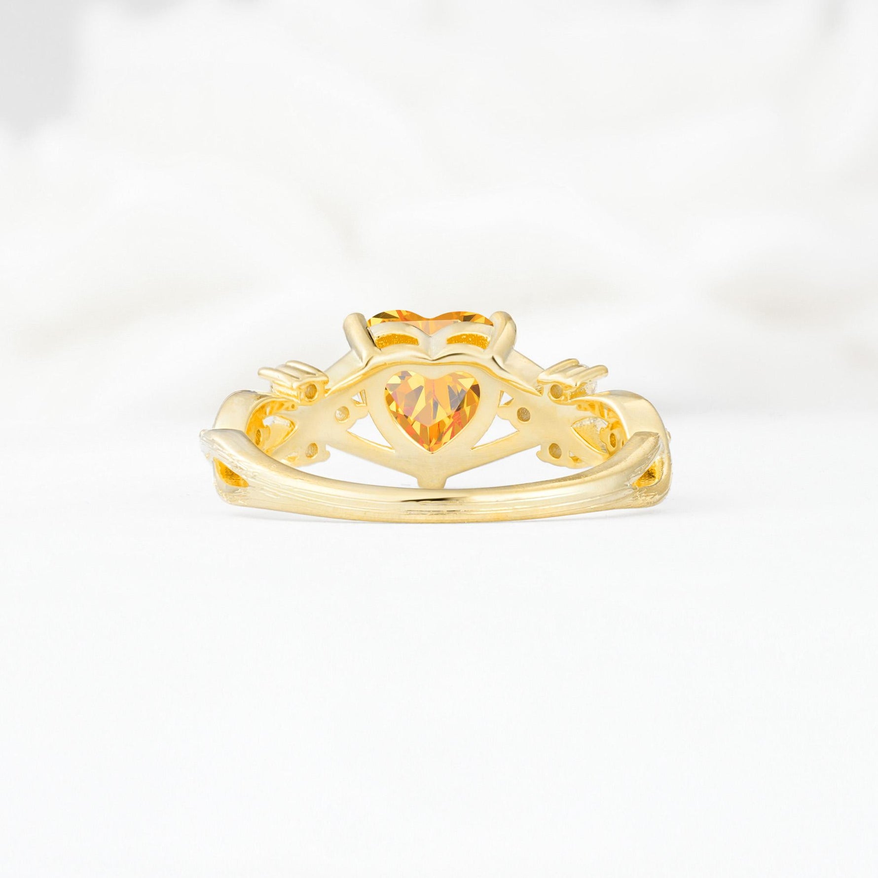 Celtic Knot Heart Shaped Citrine Engagement Ring - Additional view